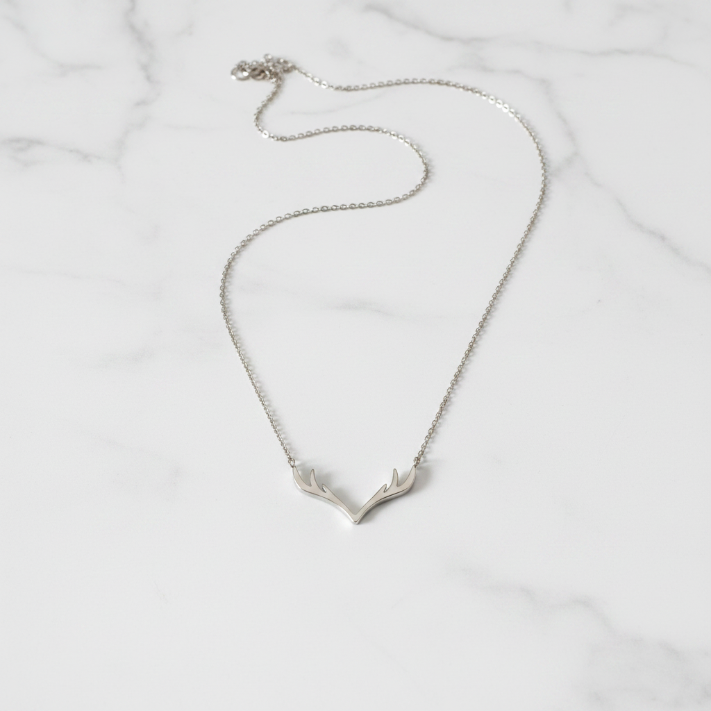 Antler Necklace Silver