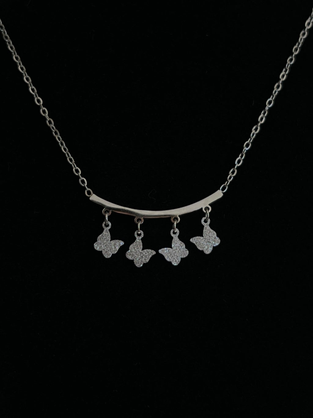 Butterfly Bar Necklace – Silver - Delila Jewellery NZ