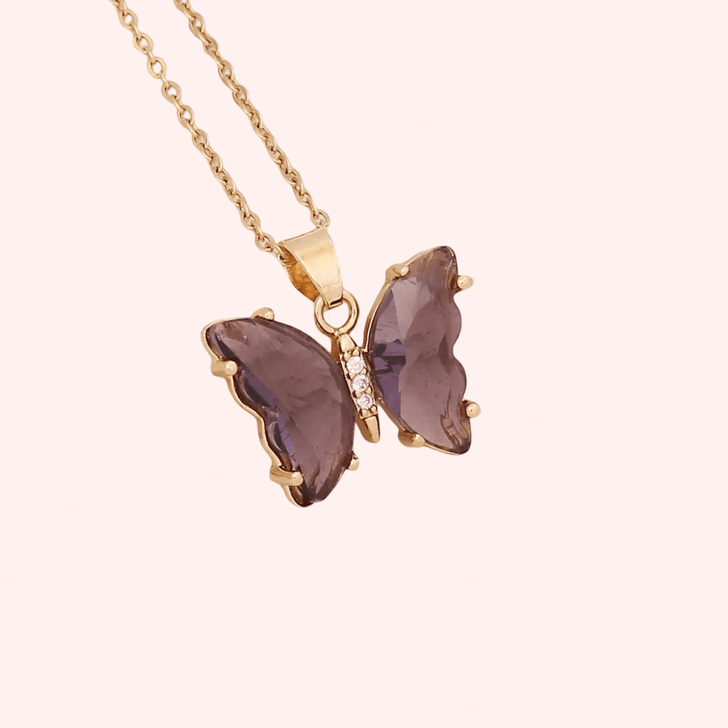 Butterfly Crystal Necklace - Delila Jewellery NZ