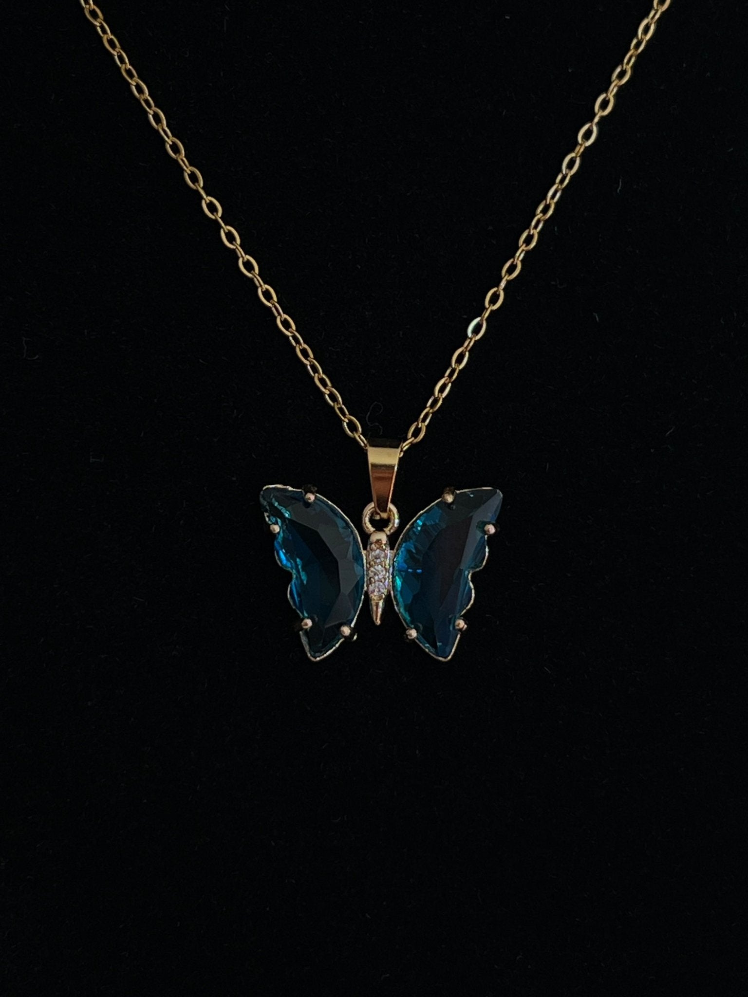 Butterfly Crystal Necklace - Delila Jewellery NZ