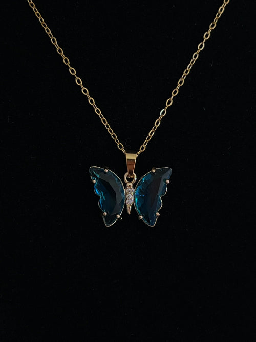 Butterfly Crystal Necklace - Delila Jewellery NZ