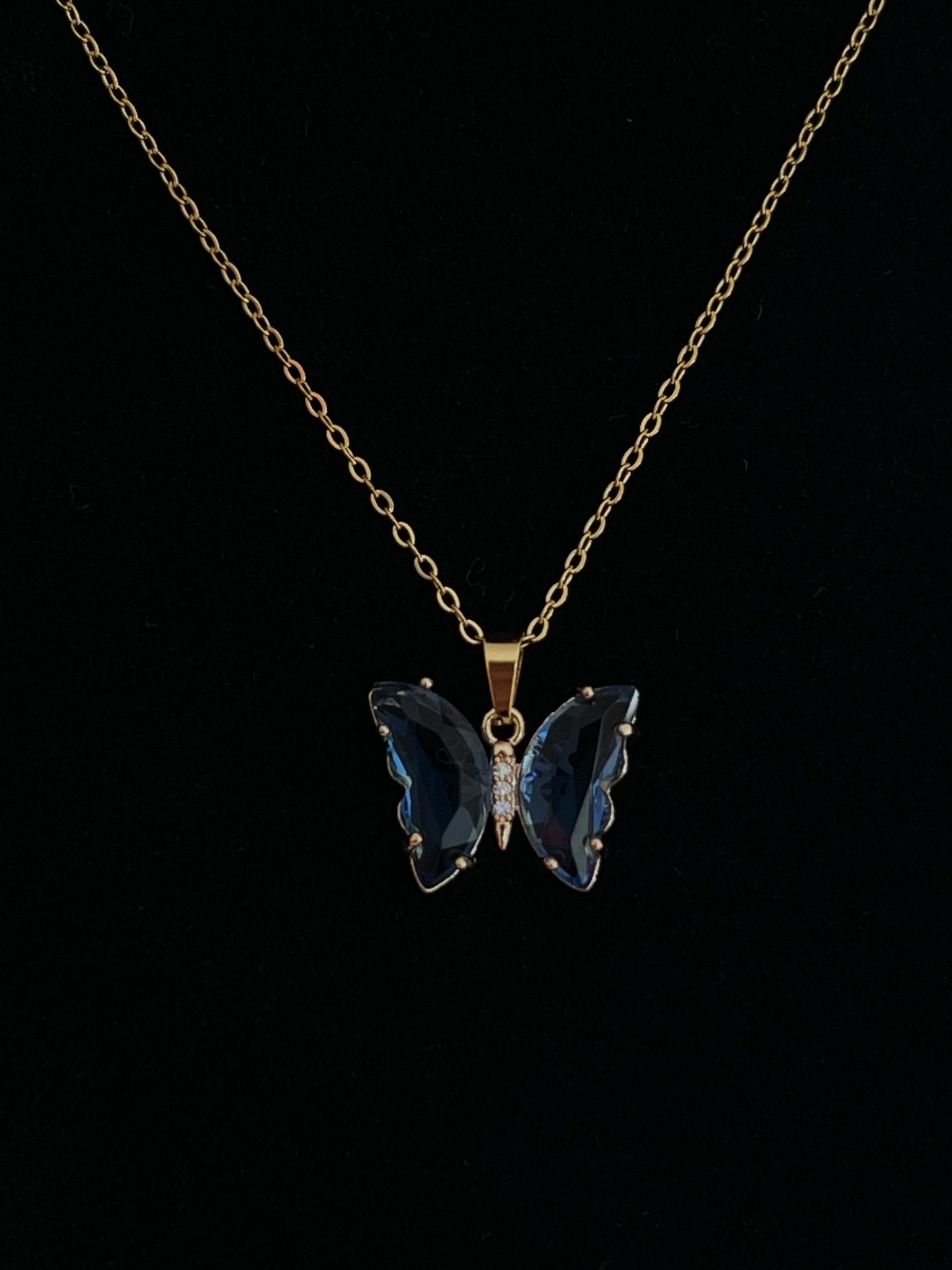 Butterfly Crystal Necklace - Delila Jewellery NZ