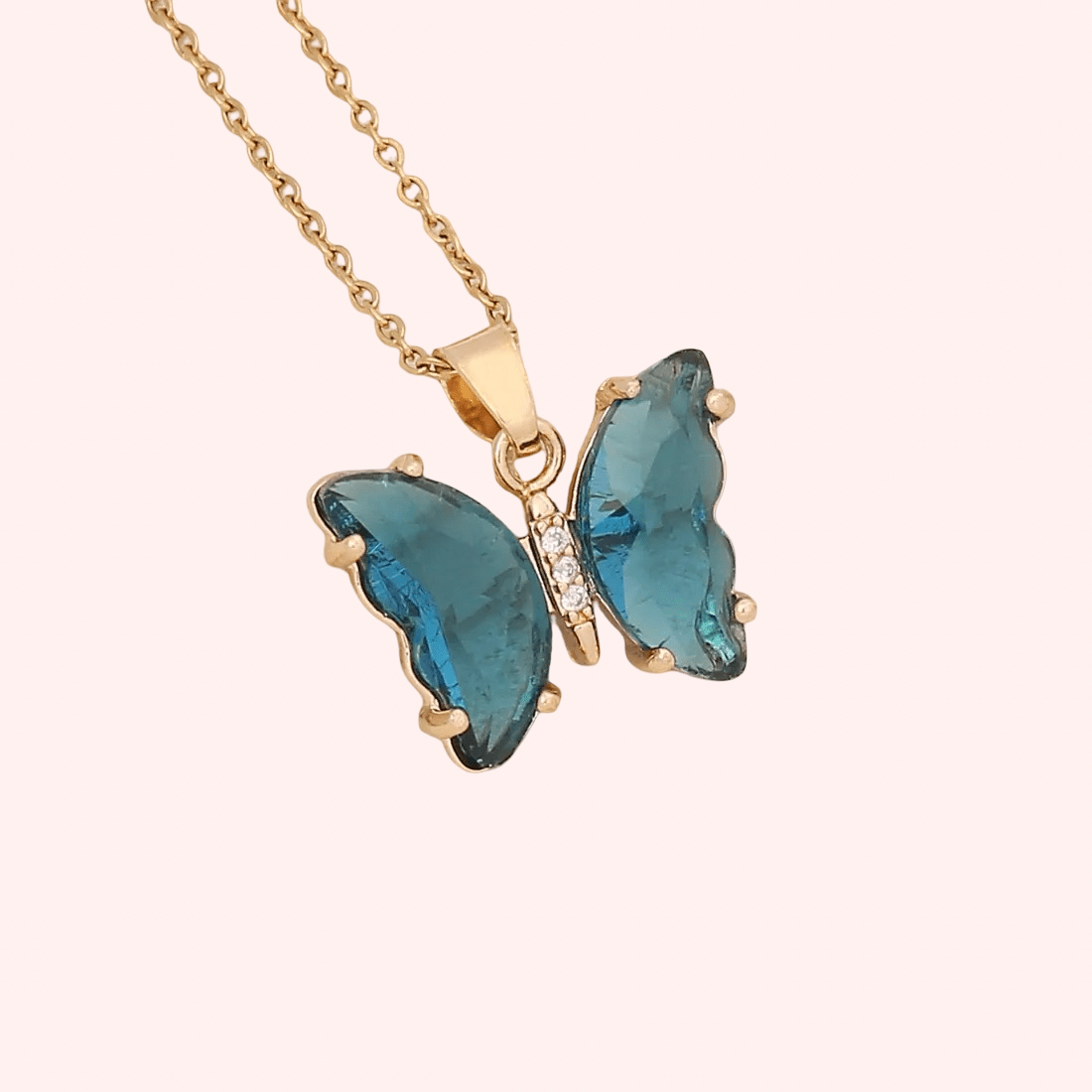 Butterfly Crystal Necklace - Delila Jewellery NZ