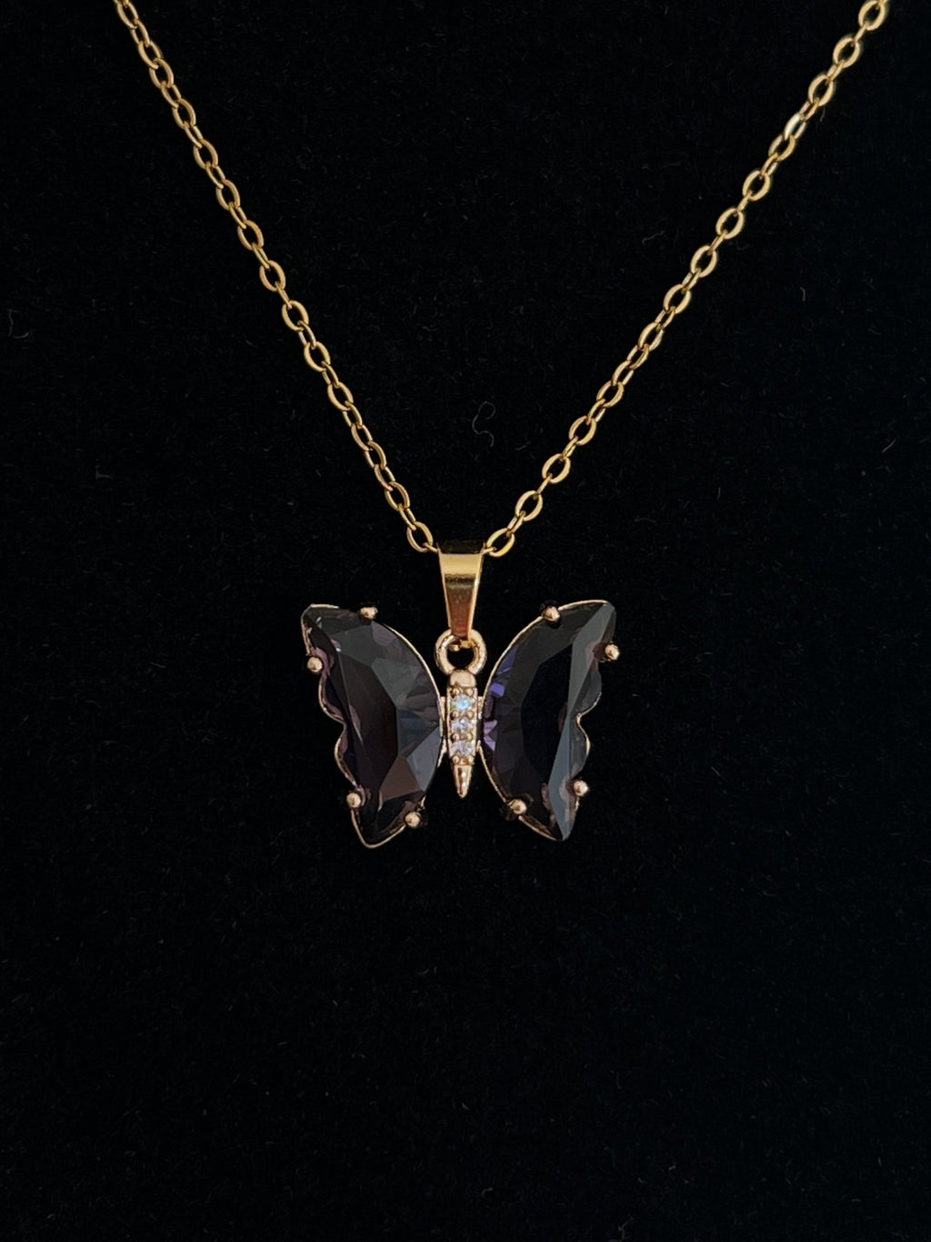 Butterfly Crystal Necklace - Delila Jewellery NZ