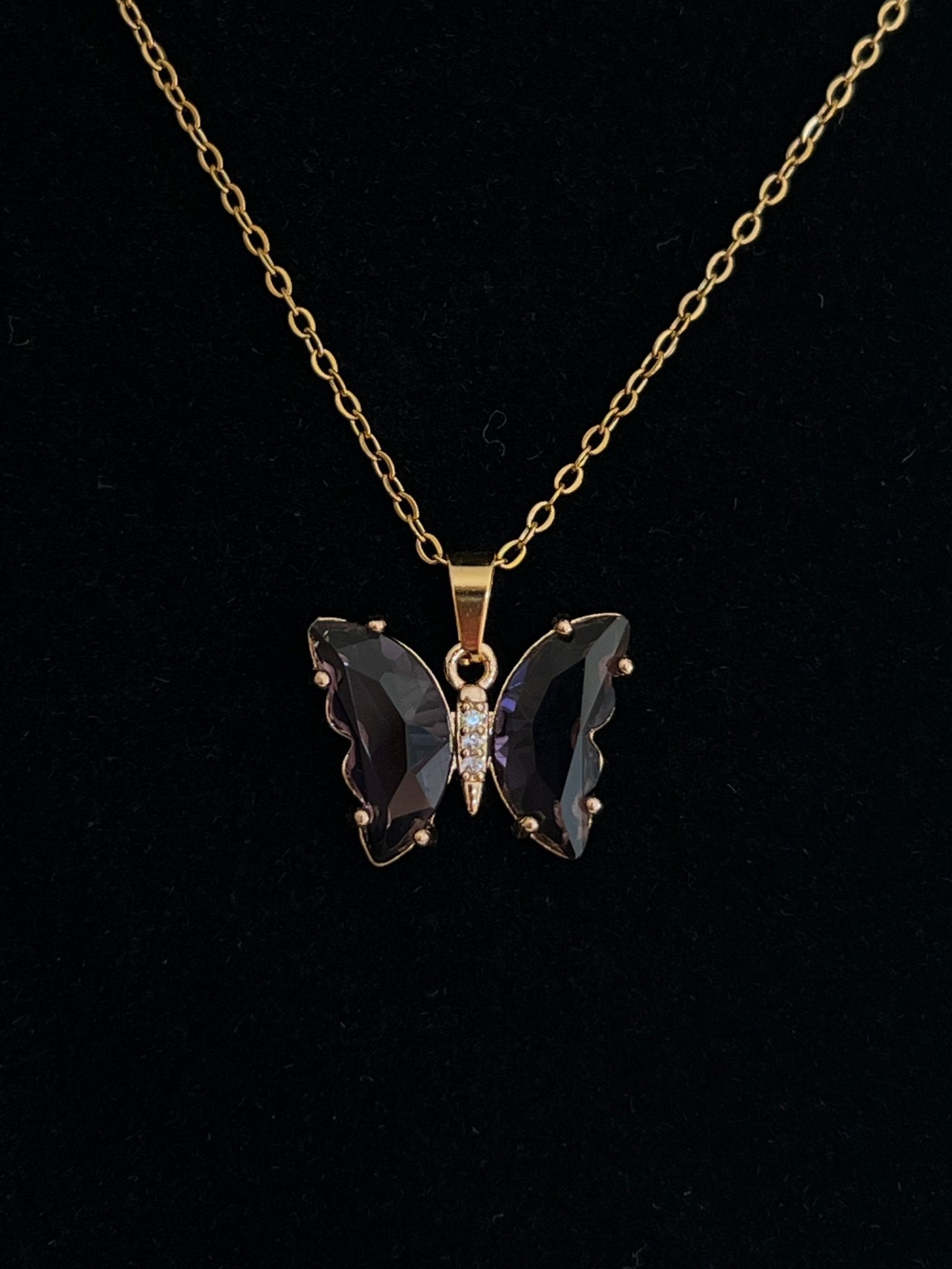 Butterfly Crystal Necklace - Delila Jewellery NZ
