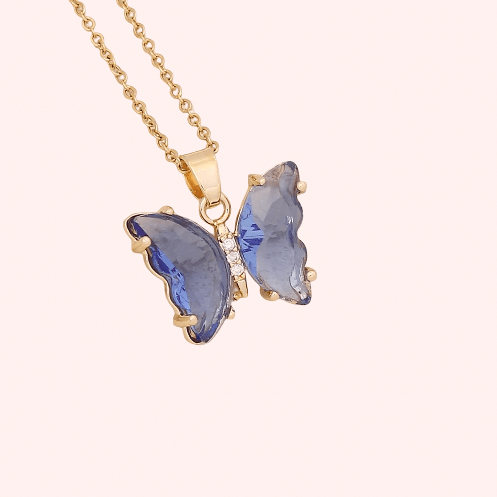 Butterfly Crystal Necklace - Delila Jewellery NZ