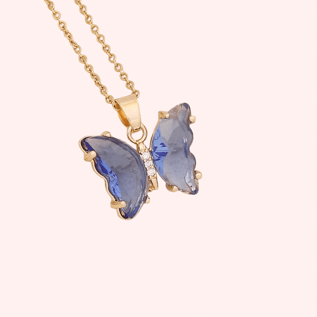 Butterfly Crystal Necklace - Delila Jewellery NZ