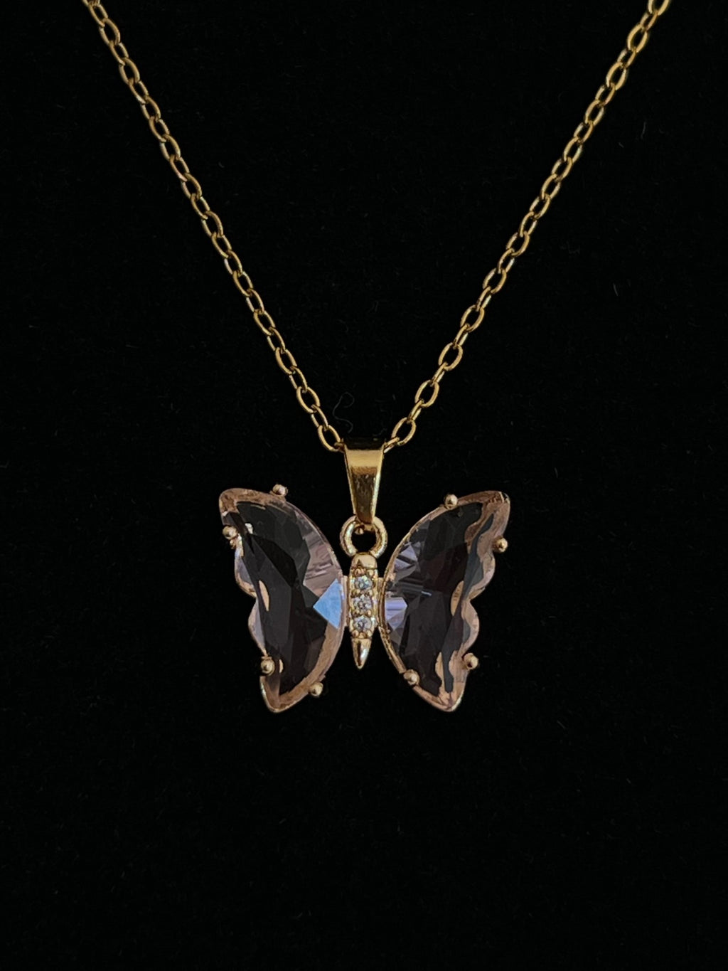 Butterfly Crystal Necklace - Delila Jewellery NZ