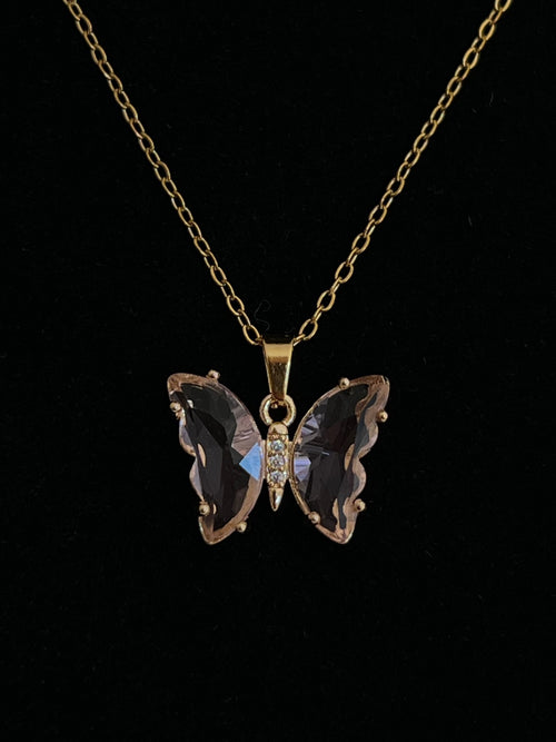 Butterfly Crystal Necklace - Delila Jewellery NZ