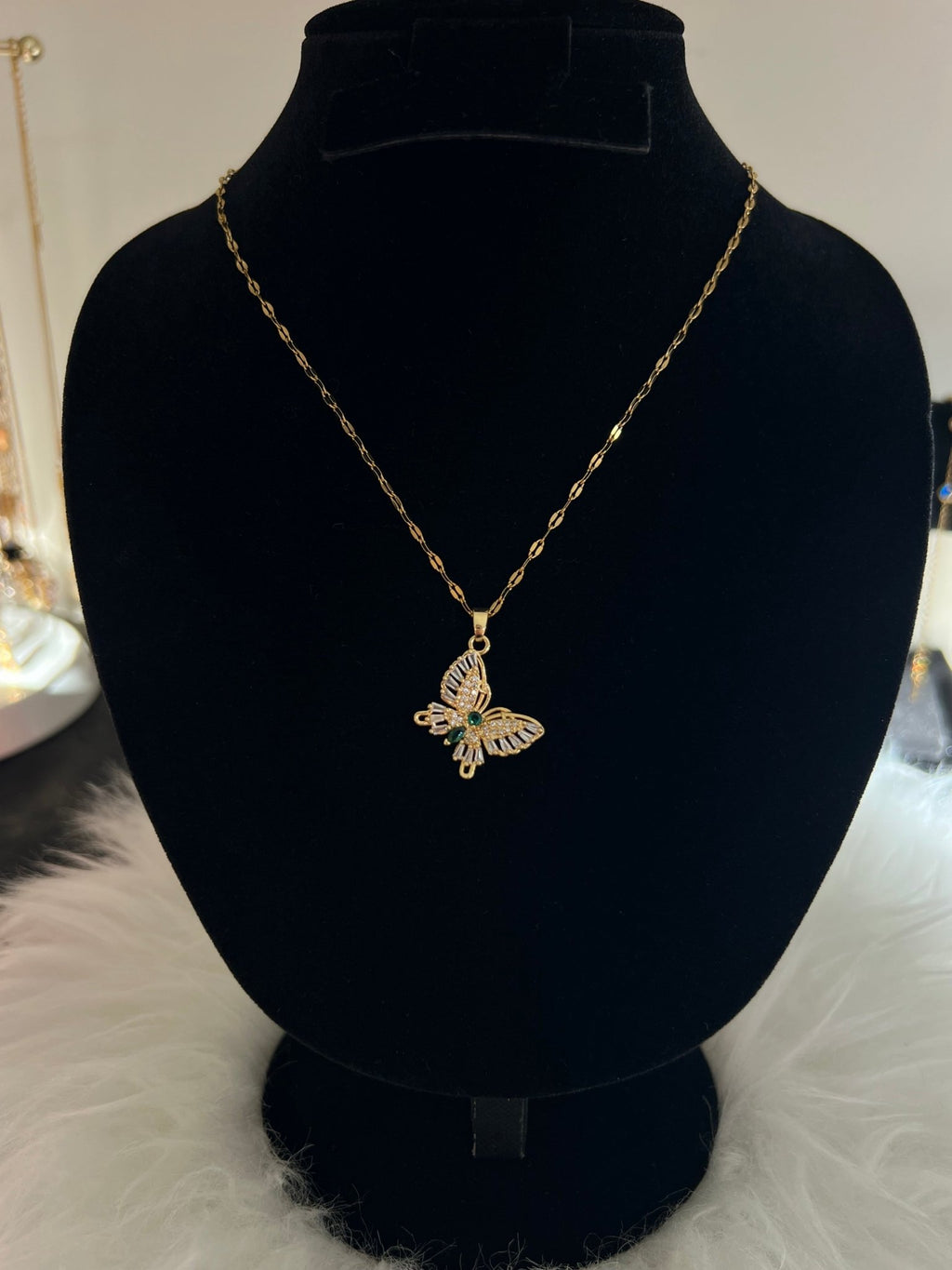 Butterfly Pendant Necklace - Gold Plated - Delila Jewellery NZ