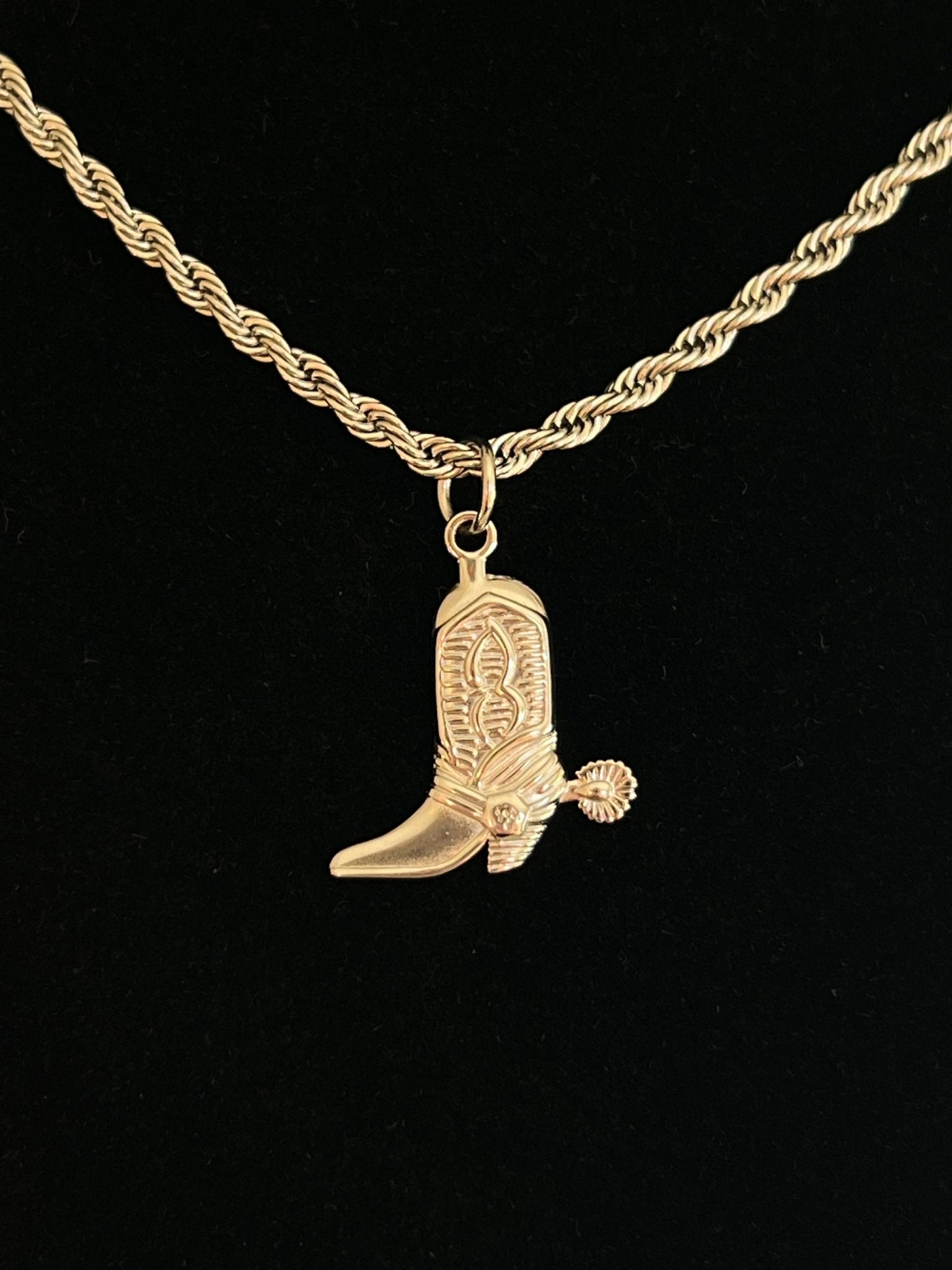 Cowboy Boot Pendant Necklace - Gold or Silver - Delila Jewellery NZ