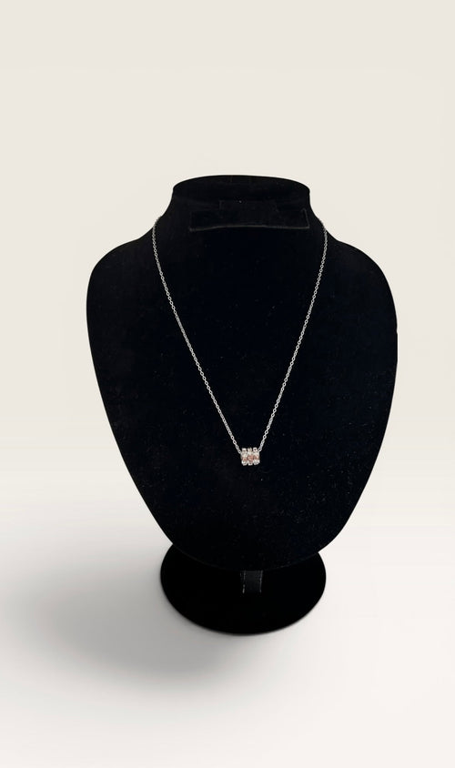 Crystal Barrel Necklace – Stainless Steel - Delila Jewellery NZ