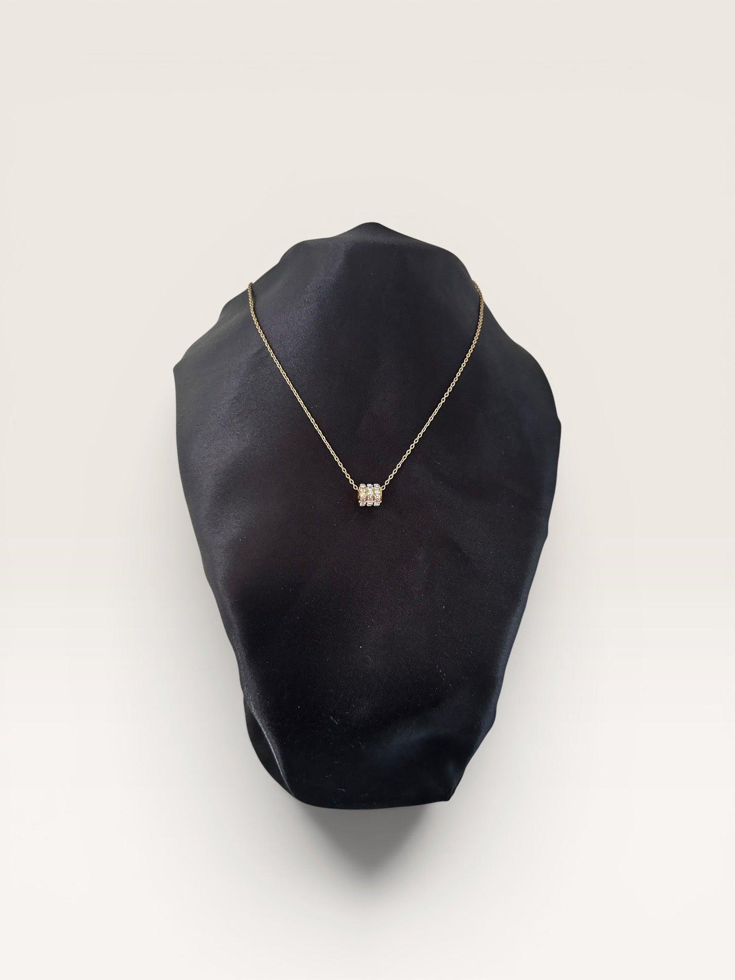 Crystal Barrel Necklace – Stainless Steel - Delila Jewellery NZ