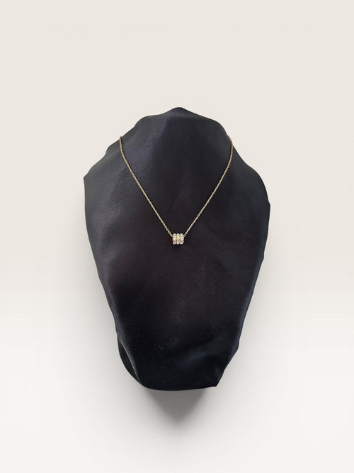 Crystal Barrel Necklace – Stainless Steel - Delila Jewellery NZ