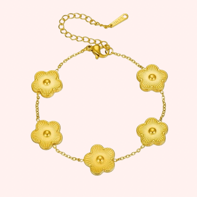 Five Clover Gold Bracelet - Delila Jewellery NZ