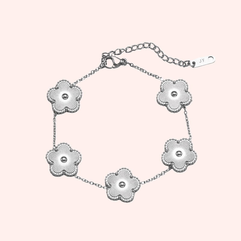 Five Clover Silver Bracelet - Delila Jewellery NZ