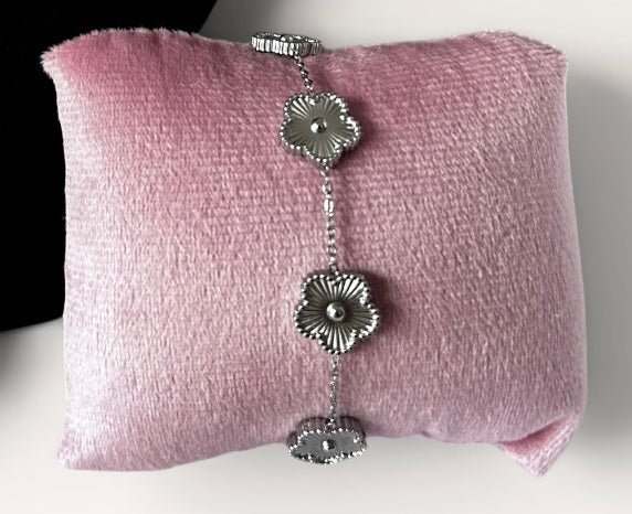 Five Clover Silver Bracelet - Delila Jewellery NZ