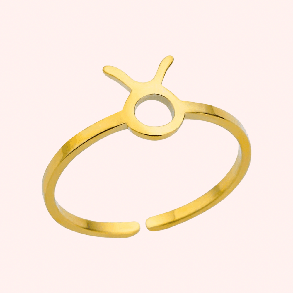 Gold Adjustable Zodiac Ring - Delila Jewellery NZ