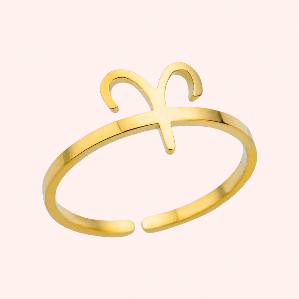 Gold Adjustable Zodiac Ring - Delila Jewellery NZ