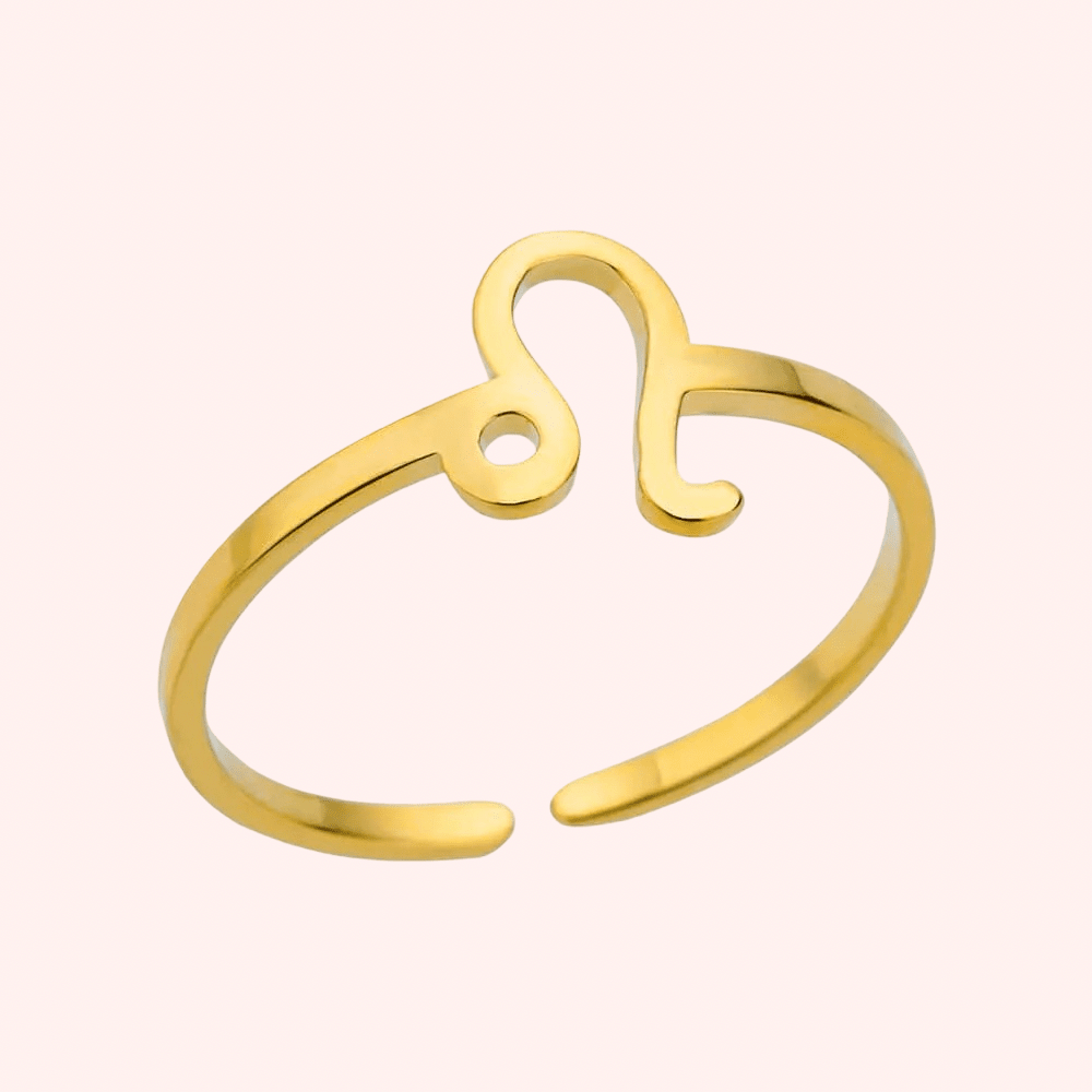 Gold Adjustable Zodiac Ring - Delila Jewellery NZ