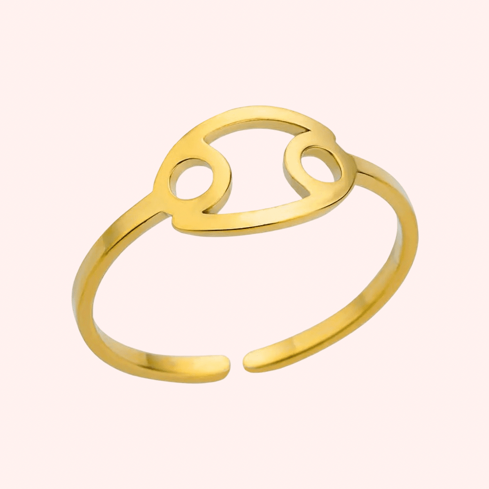 Gold Adjustable Zodiac Ring - Delila Jewellery NZ