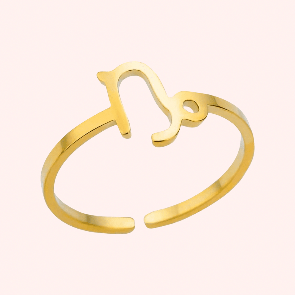 Gold Adjustable Zodiac Ring - Delila Jewellery NZ