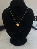 Gold Clover Pendant Necklace - Stainless Steel - Delila Jewellery NZ