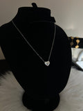 Heart Necklace – Silver Stainless Steel - Delila Jewellery NZ