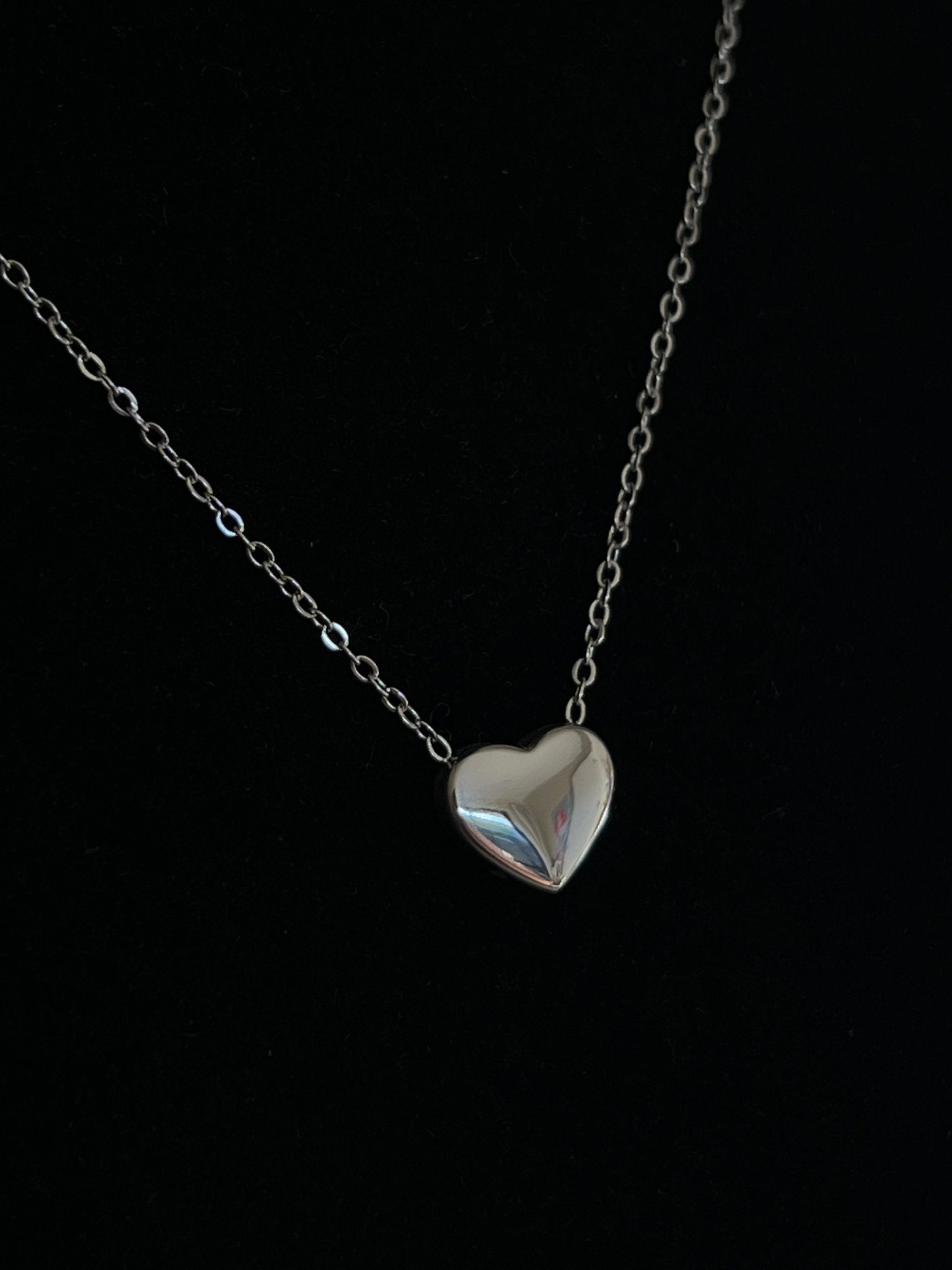 Heart Necklace – Silver Stainless Steel - Delila Jewellery NZ