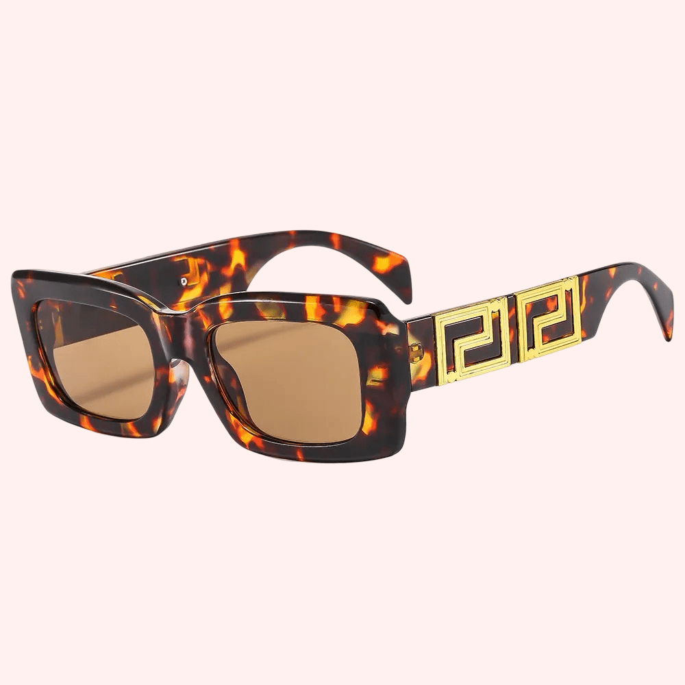 Luxury Square Tortoiseshell Sunglasses with Gold Detail - Delila Jewellery NZ