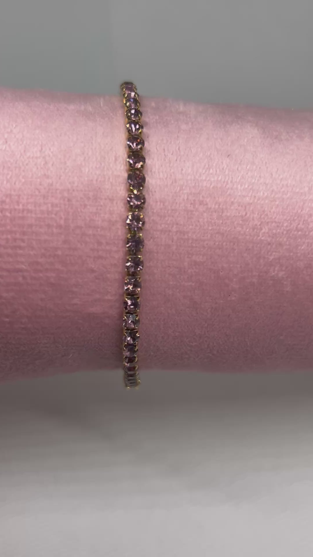 Stainless Steel 18K Gold Plated Purple Tennis Bracelet – 3mm