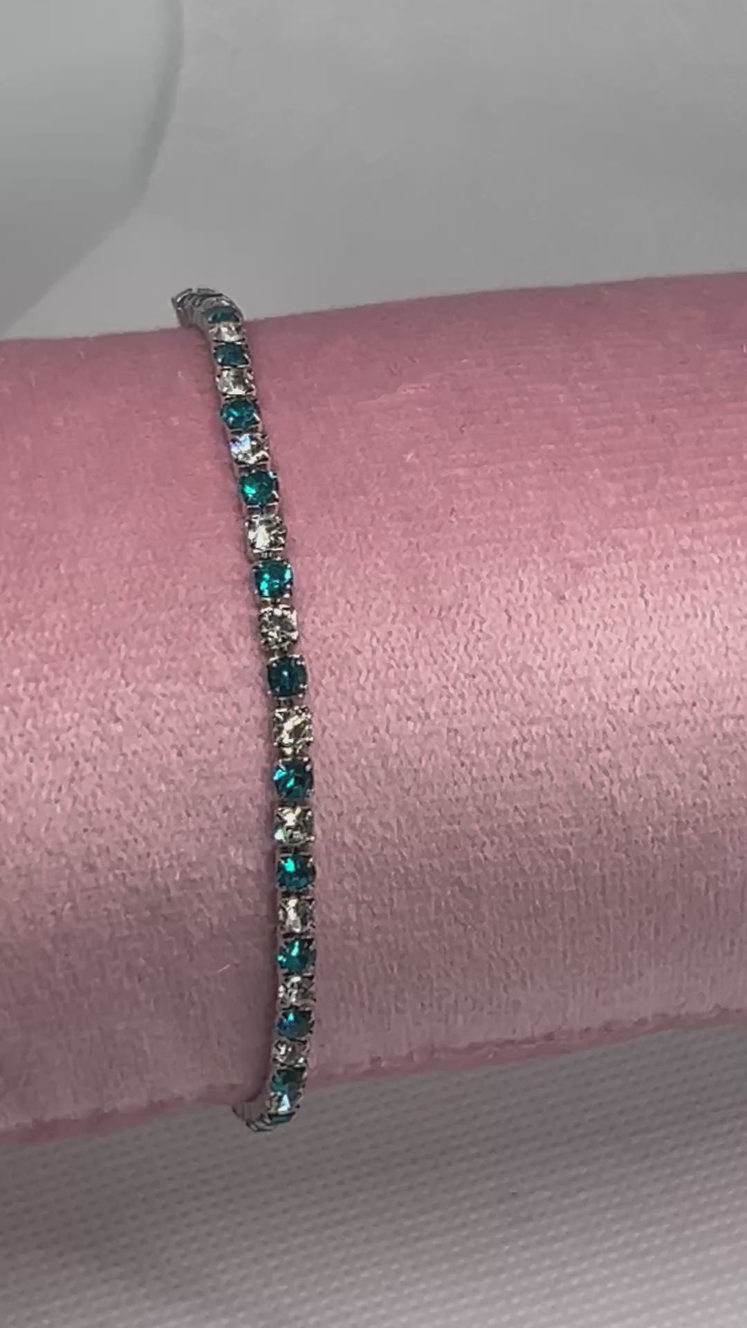 Stainless Steel Sky Blue & Silver 3mm Tennis Bracelet
