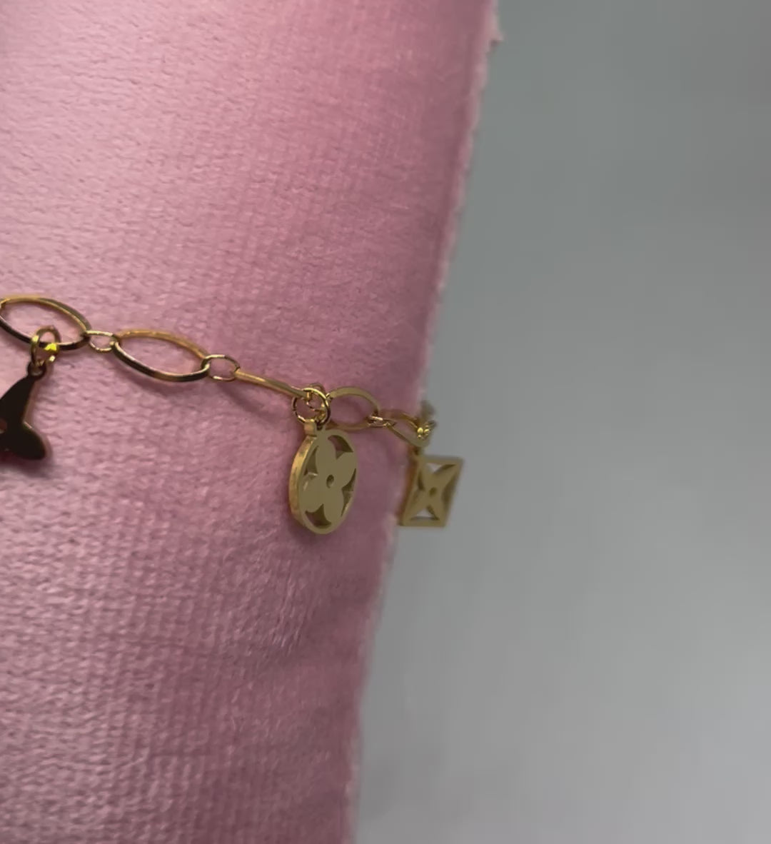 Stainless Steel Gold Charm Bracelet