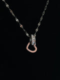 Silver Double Heart Crystal Necklace - Delila Jewellery NZ