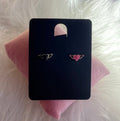 Stainless Steel Angel Wing Heart Stud Earrings - Delila Jewellery NZ