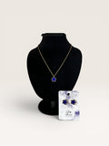 Stainless Steel Blue Clover Jewellery Set - Delila Jewellery NZ