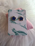 Stainless Steel Blue Clover Stud Earrings - Delila Jewellery NZ