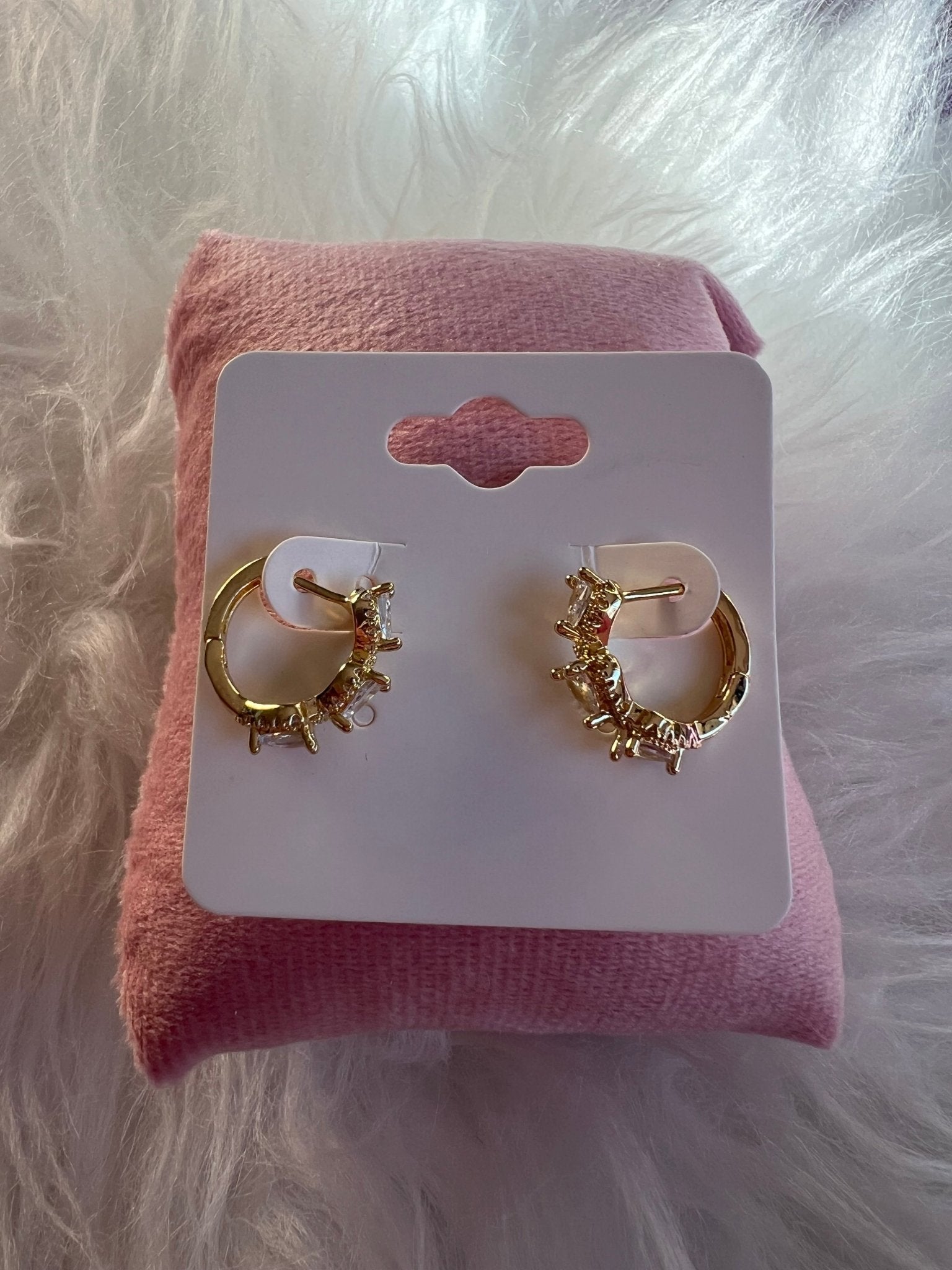 Stainless Steel Clear Crystal Hoop Earrings - Delila Jewellery NZ