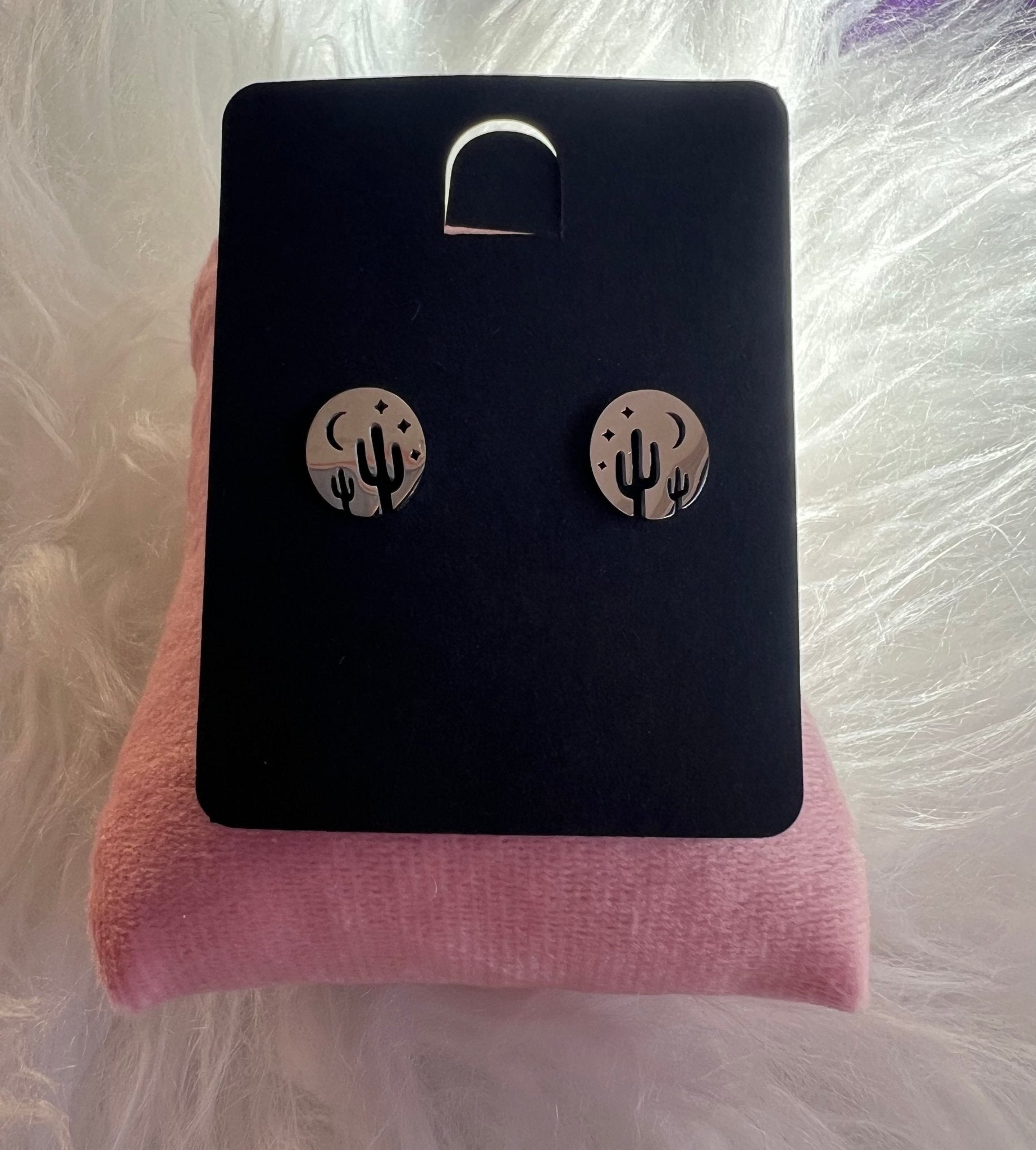 Stainless Steel Desert Night Stud Earrings - Delila Jewellery NZ