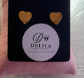 Stainless Steel Gold Heart Stud Earrings - Delila Jewellery NZ