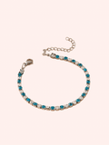 Stainless Steel Sky Blue & Silver 3mm Tennis Bracelet - Delila Jewellery NZ