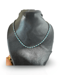 Stainless Steel Sky Blue & Silver 3mm Tennis Necklace - Delila Jewellery NZ